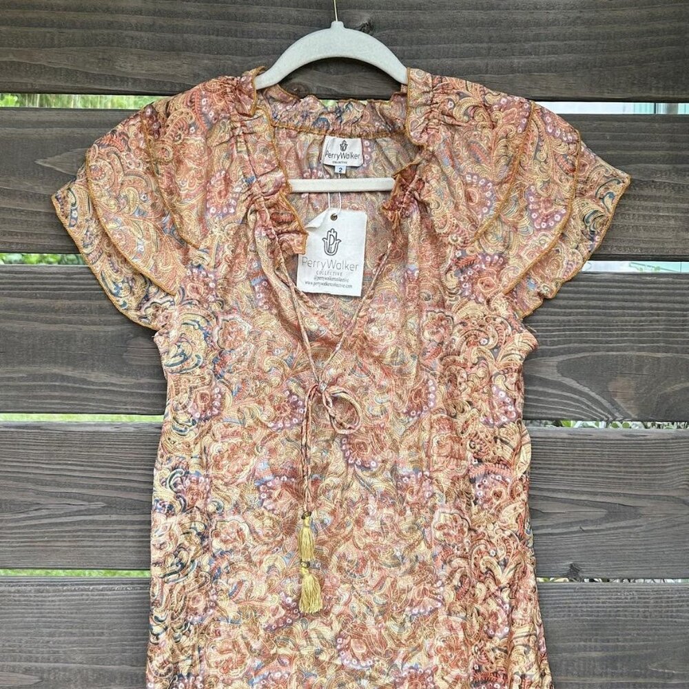 Varina Top - Gold Paisley